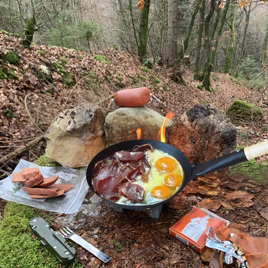 Outdoor Pre-seasoned Vegetable Oil Coating Cast Iron Skillets Frying Pan Cookware Set