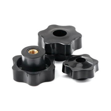 Black Plastic Six-Star Head Thumb Nuts and Bolts Set: M4, M5, M6, M8, M10 Cable Tray Fasteners with Stainless Steel M6x30