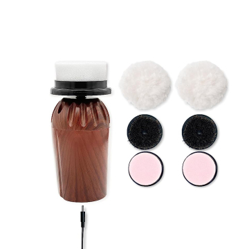 Handheld Electric Shoe Shine Kit with Dual Brush Sets for Polishing and Buffing