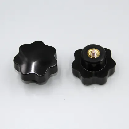 Seven Star Black Phenolic Resin Brass Thread Clamp Handwheel Knob