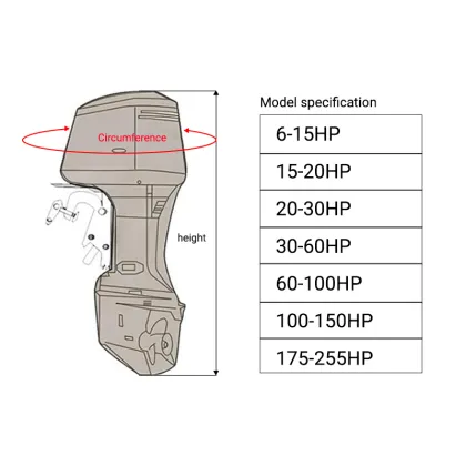Marine Motor Engine Cover: Heavy Duty Durable Trailerable Full Outboard Boat Canvas Cover