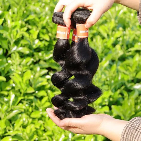 10A Grade Double Drawn Raw Virgin Cuticle Aligned Human Hair Bundles, Brazilian Human Hair Extension Virgin Hair Vendor Annieone