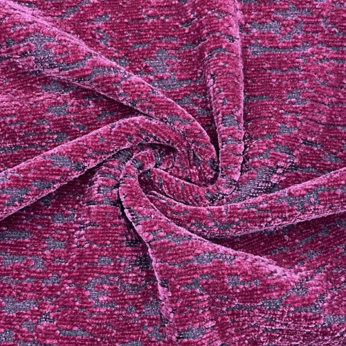 Knitted 100% Polyester Chenille Jacquard Fabric