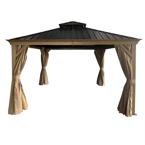 Gazebo Aluminium Tahan Lama dengan Bahagian Keras Tersuai dan Jaring