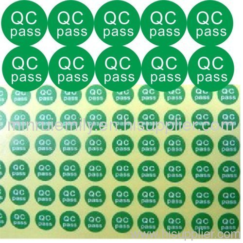 Custom Small Round Qc Pass Labels,green Qc Pass Stickers , High Quality  Custom Small Round Qc Pass Labels,green Qc Pass Stickers on