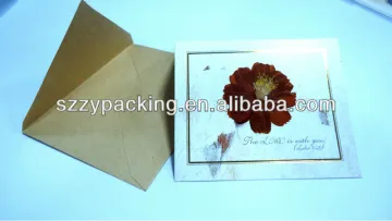 fold natural style dried flower greeting card
