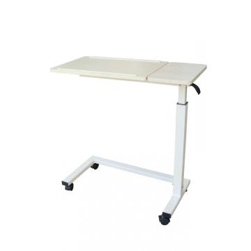 Tilt-Top Overbed Bedside Table with Wheels for Hospital