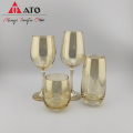 Ato Ecloplyclated Glass Crystal Red Glate Goblet