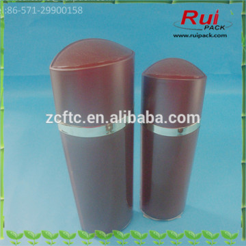 Amber eye shape acrylic cosemtic lotion bottles in 30/50/120ml, 1/1.6/4oz two layers acrylic bottles for cosmetic packaging