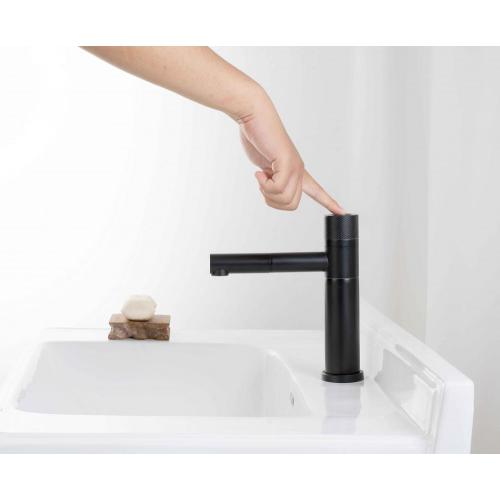 stainless steel bathroom 360 rotatable button basin faucet