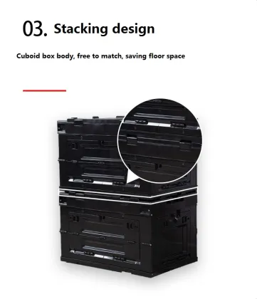 Multifunctional Plastic Folding Box Black Car Outdoor Trend Home Storage Box