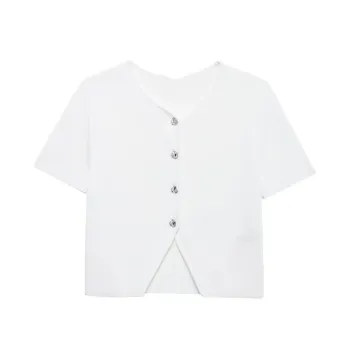 KAR&OT ZA 2024 New Simple Fashionable Knitted Short Top