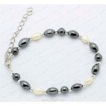 Pearl hematite bracelet