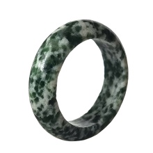 Qinghai Jadeite 6T Stone Band Rings for Women Men Healing Chakra Stackable Ring Balance Energy