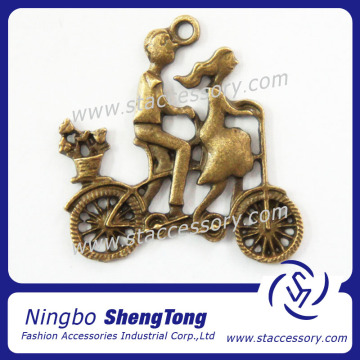 Antique Bronze Boy and Girl Riding Bike Charms For Wedding