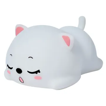 Adorable luz nocturna LED de silicona en forma de gato para habitaciones para niños