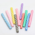 Cheap Wholesale Candy Stick Colorful Striped Polymer Clay Handmade Craft Decoration Slice Nail Arts Charms