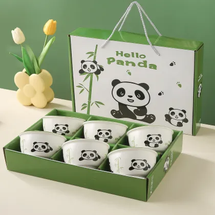 Wholesale Panda Tableware Set - 6 Bowls Porcelain Kitchenware Gift for Weddings