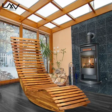 Modern Outdoor Teak Waterproof Rocking Chair