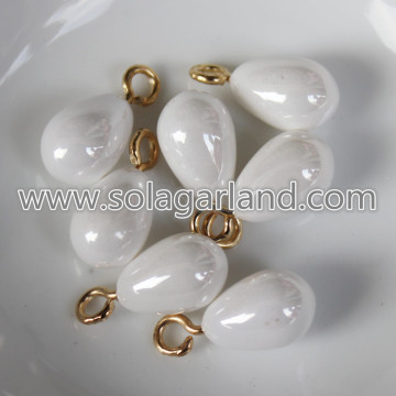 Σταγόνες μενταγιόν 10 * 14MM Faux Pearl White Teardrop Charms