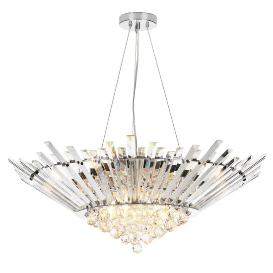 Modern LED Chandelier Crystal Chrome Polished Luxury Living Room Lighting for Wedding