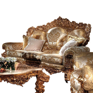 Antique French Wood Carving Handmade Solid Wood Sofa Set