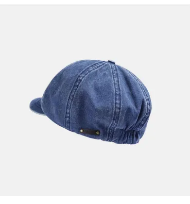 Customizable 2024 New Denim Beret Women Retro Octagon Painter Hat - Wholesale Summer Sun Shade Cloud Hat
