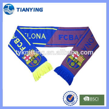 colorful knitted football acrylic fans scarf