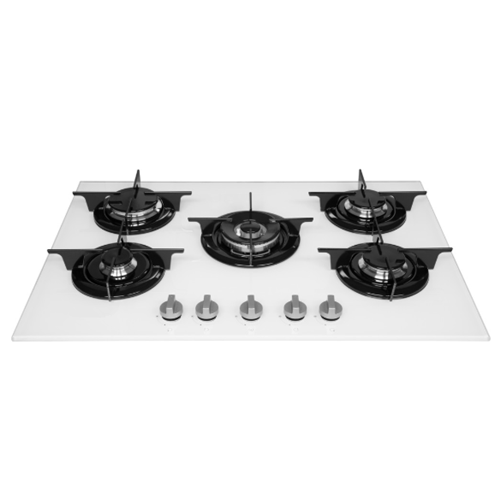 5-Burner Indesit Hob 화이트 글래스 탑