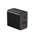 Lager 2-port QC3.0 Type-C USB-väggladdare snabbt