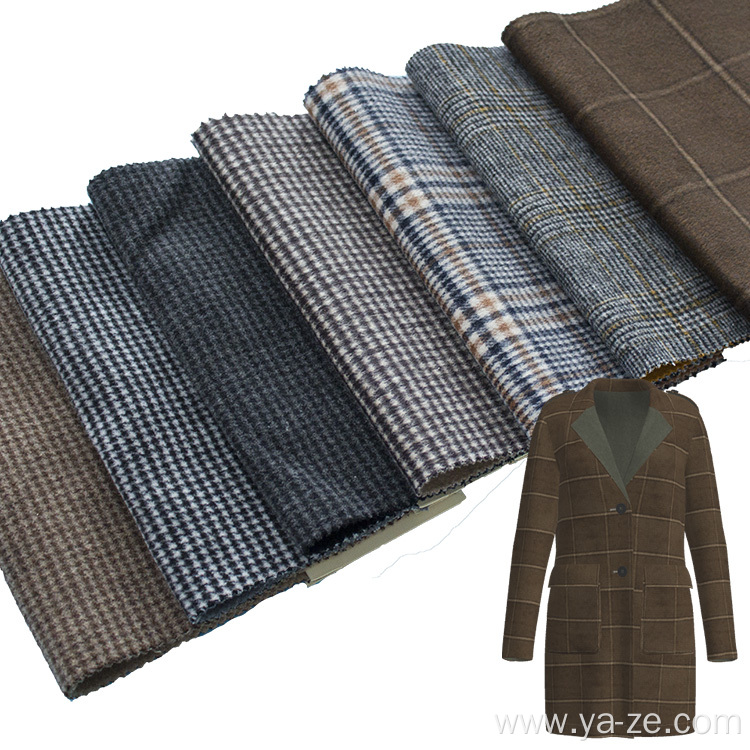 double-faced wool coat fabric plaid check fabric