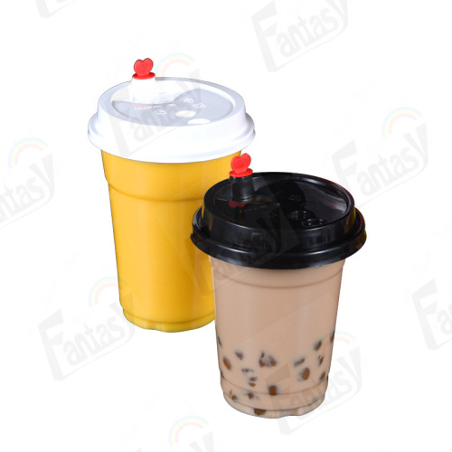 clear juice cold drinking plastic cup with lid