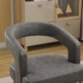 Silla decorativa moderna con respaldo abierto y barril ancho