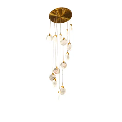 Modern Gold Bubble LED Foyer Chandelier