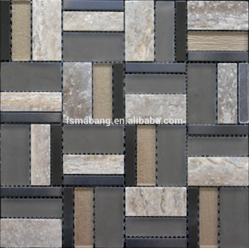 MBP5024 rustic kitchen backsplash multi-size glass mix stone mosaic tile