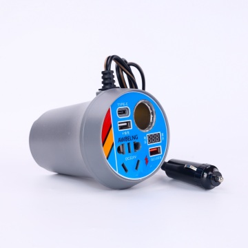 12V/24V to 220V vehicle inverter for truck car SUV Cup Holder Car Power Inverter 12V/24V to 220V with QC3.0 Type - C Supplier