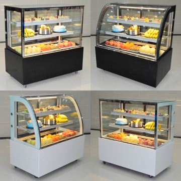 Square Refrigerated Restaurant Equipment: Hot Selling Kitchen Fridges for Cake Display with LED Lighting