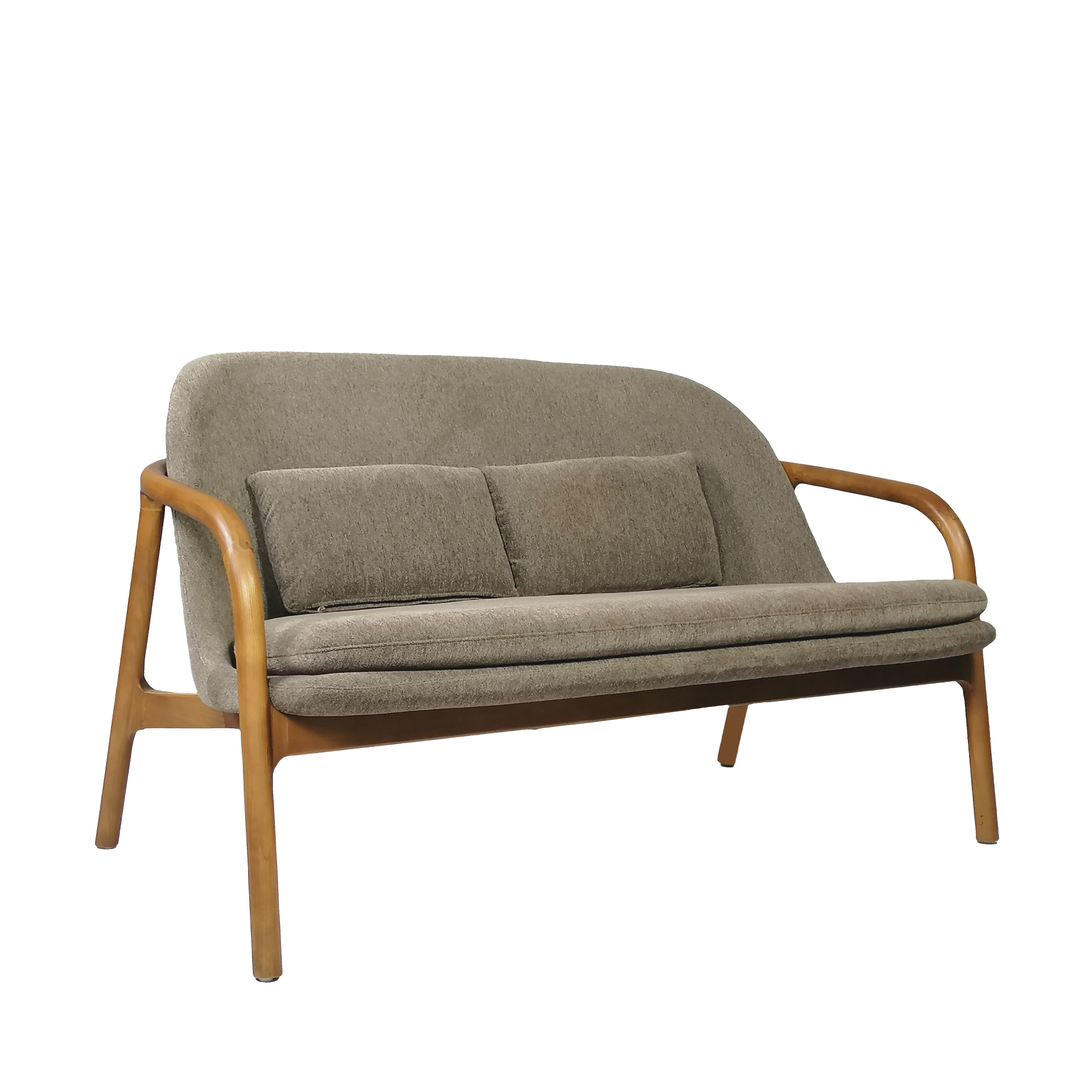 Wooden Couch with Cushions
