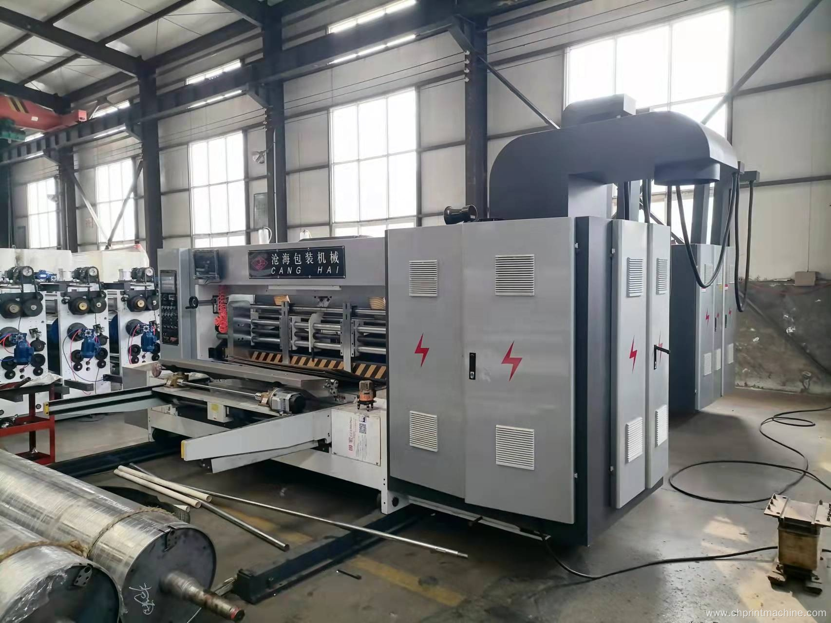4 color flexo printing slotting die cutting machine