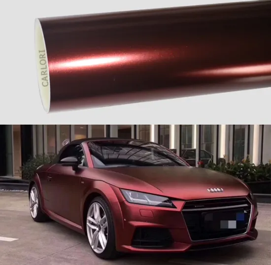 satin metallic wine red wrap vinyl