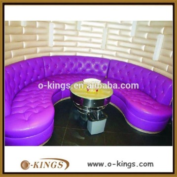 Luxury button back pu leather round sofa for sale