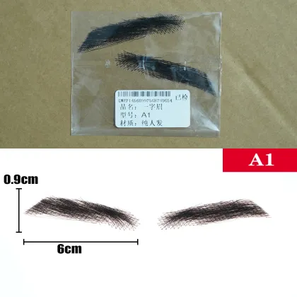 Dark Brown Men's Eyebrows wigs HUman hair 100% Hand Made Human Hair False Eyebrows Extensions