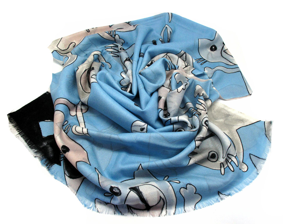 Printed Wool Scarf Yf 2014 053 03