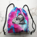 Cartoon Mermaid Print Custom Polyester DrawString Bag