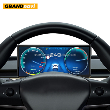 Grandnavi Car LCD Touch Screen Console for Tesla Model Y & Model 3 Dashboard with Wireless CarPlay