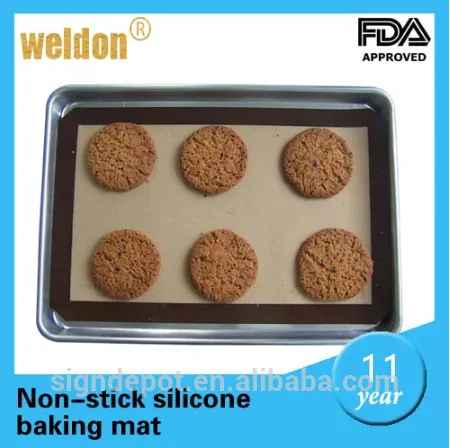 Weldon Hot Selling PFOA FREE silicone mat non-stick silicone baking mat set of 2 silicone mat