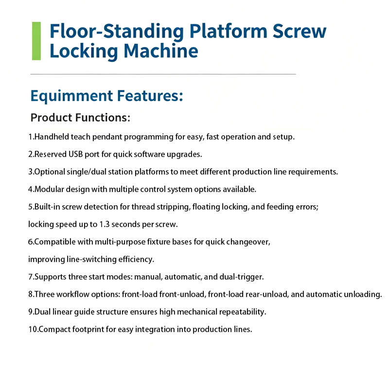 Floor-standing platform screw fastening machine