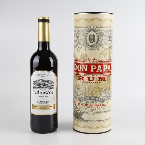 Cardboard Cylinder Packaging Single Wine Tube Box