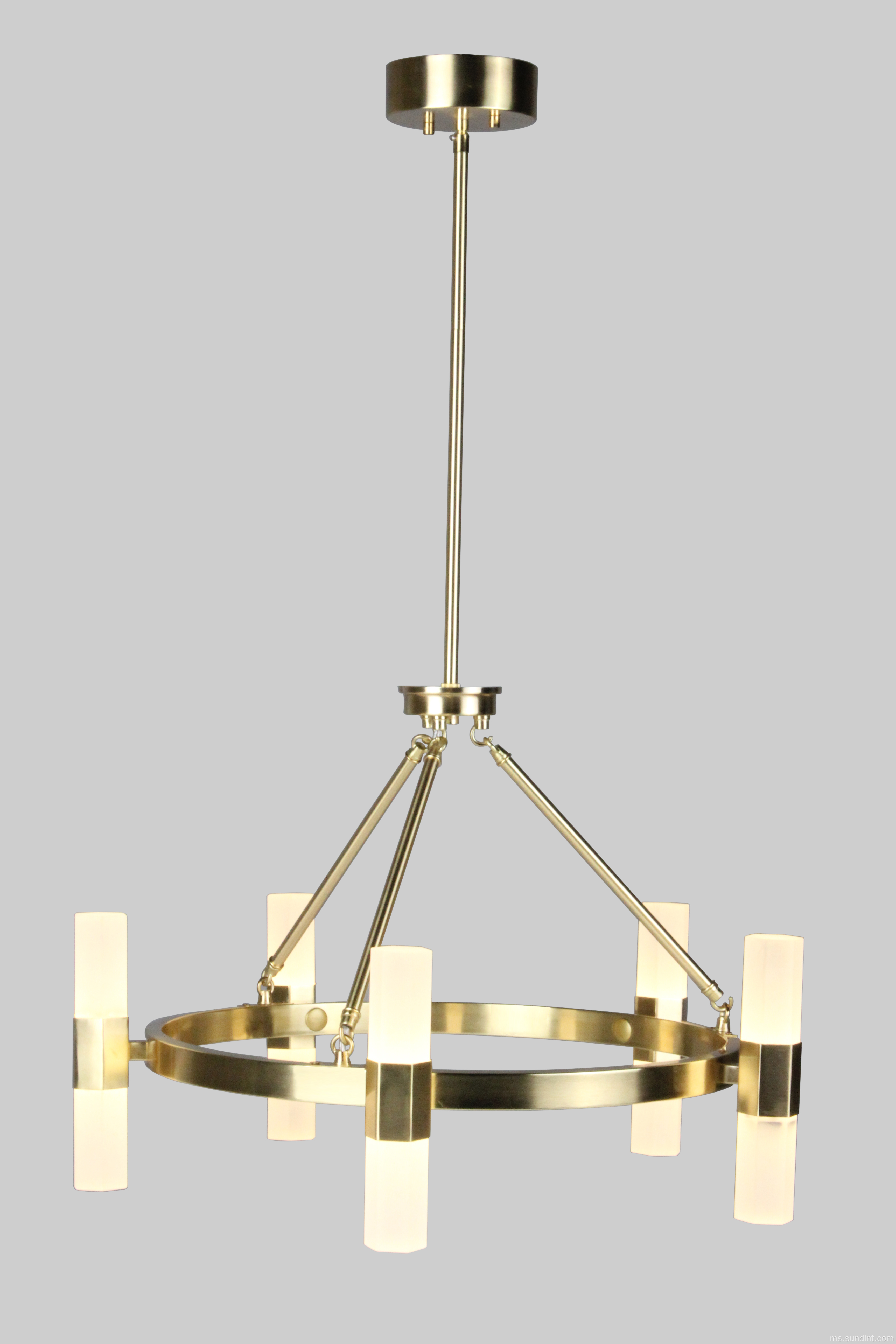 10 LED Alturas Gold Steel Glass Light Candelier