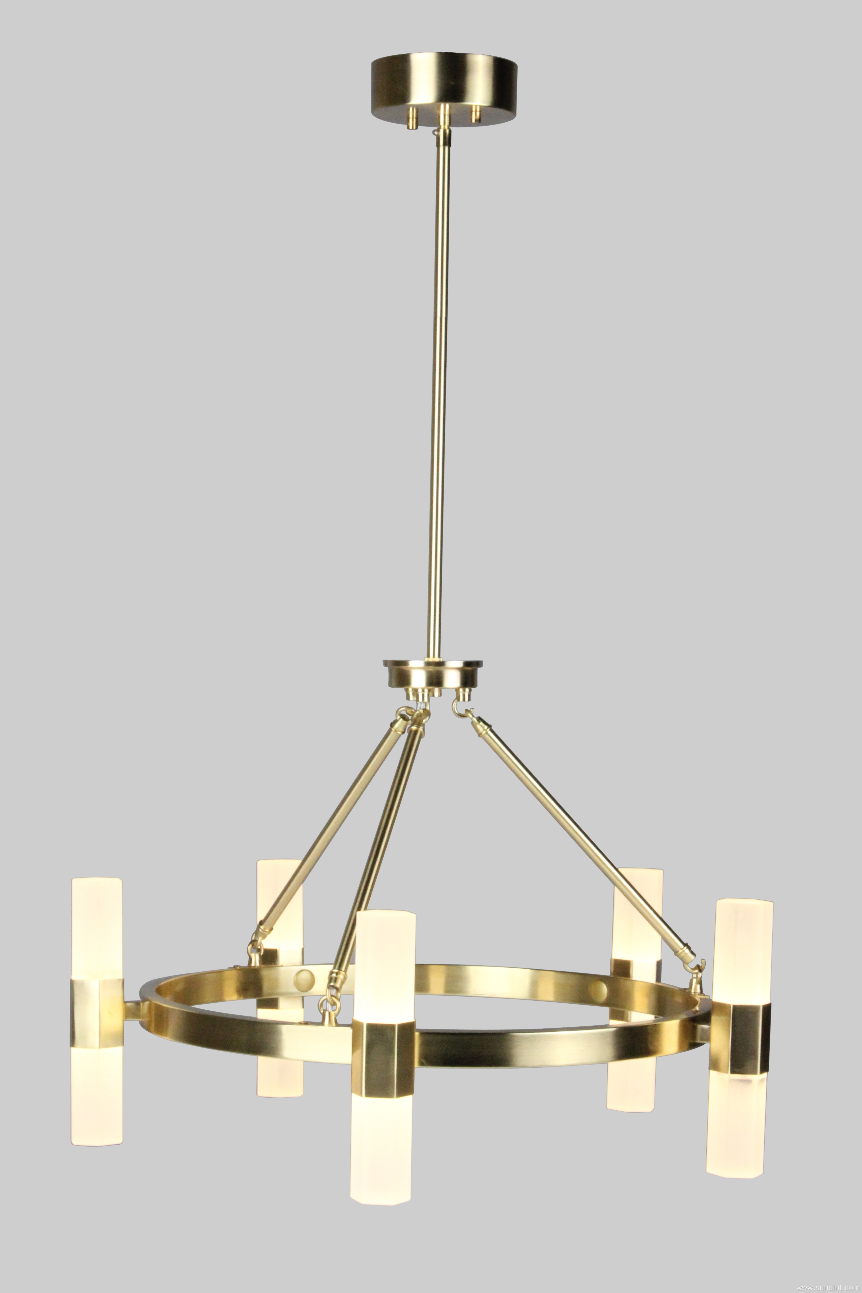 10 LED ALTURAS GOLD Steel Glass Light Chandelier